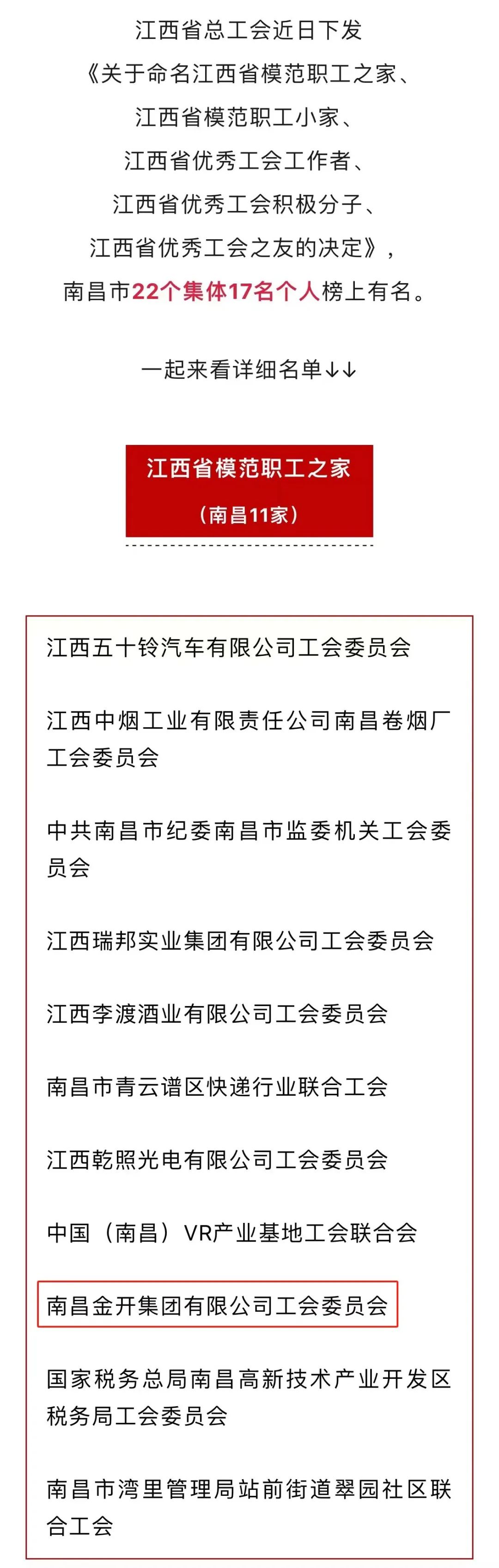 喜报！乐鱼网站官方站登录入口-乐鱼online（中国）
工会荣获&ldquo;省模范职工之家&rdquo;称号